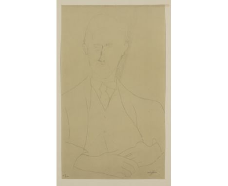 After Amedeo Modigliani,Italian 1884-1920, Portrait of Roger Dutilleul, 1959;lithograph in colour on wove,signed in the plate