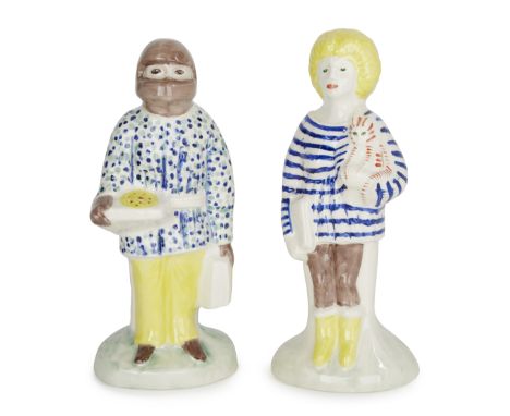 Grayson Perry CBE RA,British b.1960-Worker & Key Worker, 2022;two Staffordshire ceramic figures,each stamped to the reverse,p