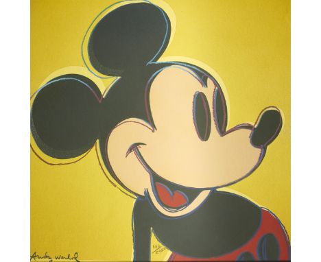 After Andy Warhol,American 1928-1987,Butterfly; Mickey Mouse;each lithograph on Arches wove,each signed within print, numbere