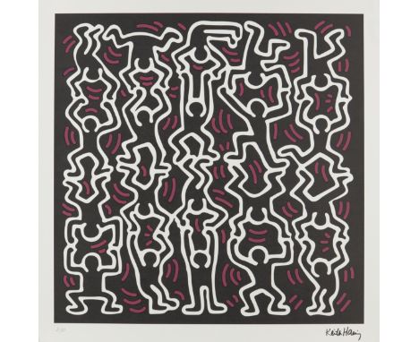 Keith Haring,American 1958-1990,Untitled (Black);serigraph in colours on wove,signed in the plate and numbered 21/50 in penci