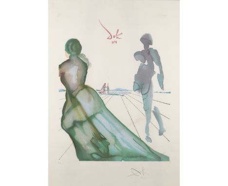 Salvador Dali,
Spanish 1904-1989,

La deese de Cythere from the L'art d'aimer Ovide series;

lithograph in colours on wove,
s