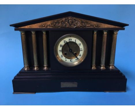 A slate mantle clock