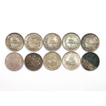 Ten Victorian silver sixpences