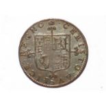 A Charles II twopence, (bust to the edge of the coin)
