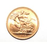 A Queen Elizabeth II gold Sovereign 1957