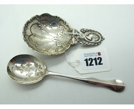 Berthold Muller; A Chester Hallmarked Silver Caddy Spoon, Chester 1902 (F import mark); Together with A Hallmarked Silver Pre