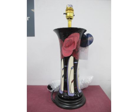 A Moorcroft Pottery Lamp Base, painted in the 'Bellahouston' design by Emma Bossons, L59/10.