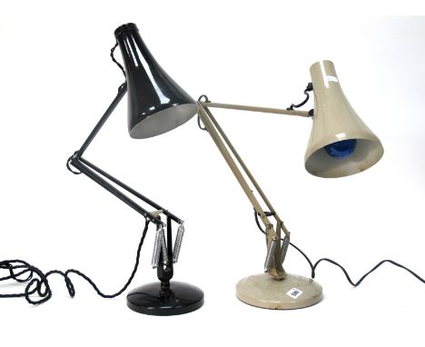 A Mid XX Century Angle Poise 'Mushroom' Lamp; Another similar in black. (2)