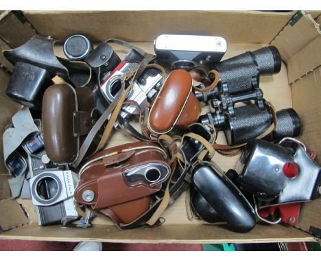 Zeiss Ikon Camera, other camera's, Zenith 7x50 Field Binoculars, etc:- One Box