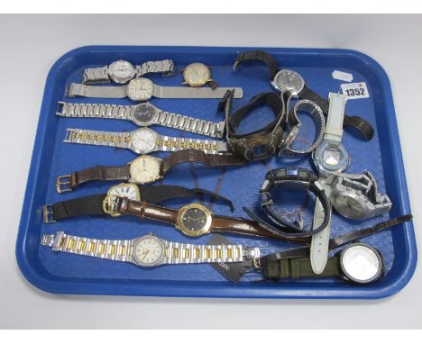 Wristwatches, including Rotary, Avia, Timex, Casio, Limit, Citizen, approximately seventeen:- One Tray.