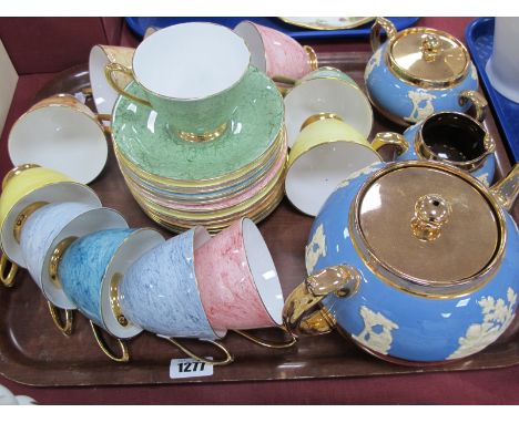 Royal Albert 'Gossamer' Tea service, Gibbons tea pot, cream jug, sugar bowl, etc:- One Tray.