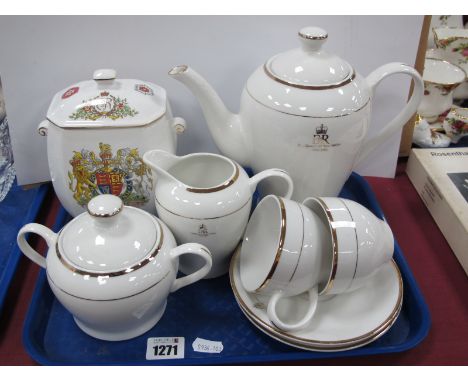 1952-2002 The Queen's Golden Jubilee Part Coffee Set, a Ringtons 1952-2002 Golden Jubilee ceramic biscuit box / caddy :- One 