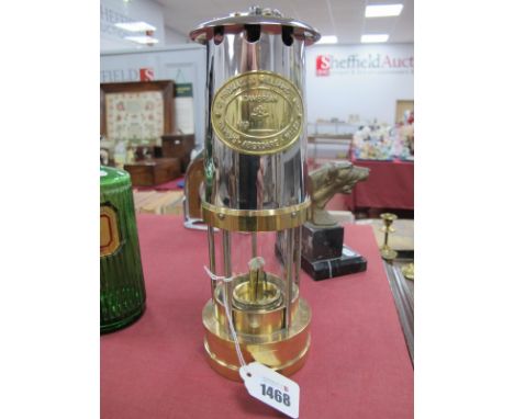 Thomas &amp; Williams of Aberdare Miners Lamp, 25.5cm with handle down.