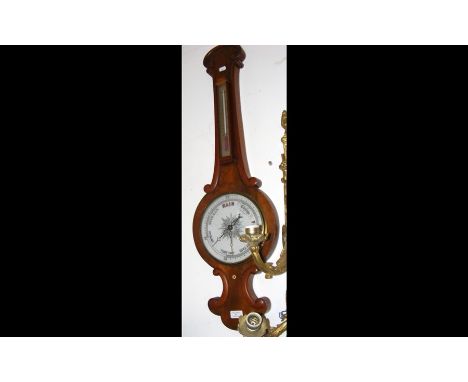 A 19th century wall barometer/thermometer 