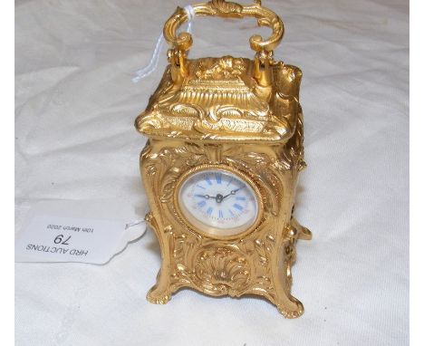 A small French style carriage clock - 8cm high 