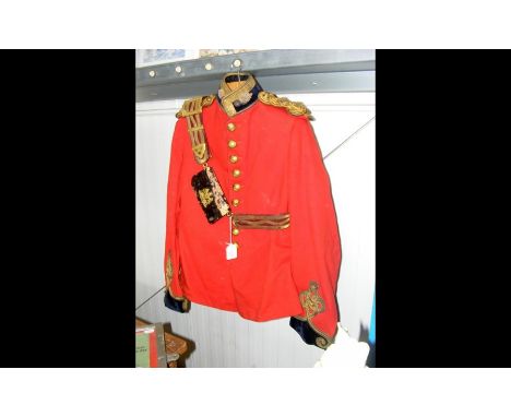 An old Army Officer's jacket with belt CONDITION REPORTwear as per images