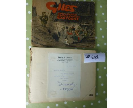 Collectables :Giles Annual Number 1 cover detached from book, with crease and small hole on cover, but within, express handed