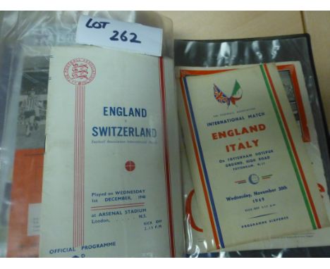 Sporting Memorabilia :Football programmes large folder of progs late 1940’s onwards, various clubs, fair amount Tottenham rel