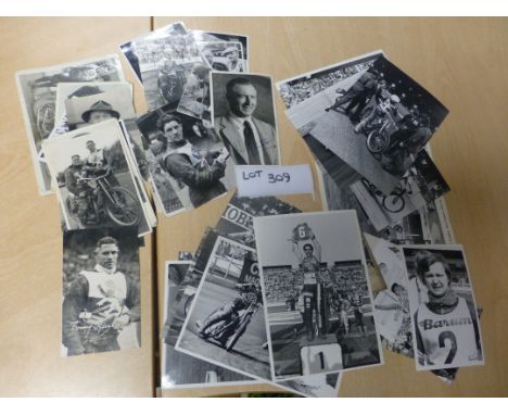 Sporting Memorabilia :Speedway photos 1 pack 1970’s Mike Patrick style b/w photos plus Pack 2 much earlier 40’s/50’s, various