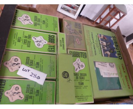 Sporting Memorabilia :Football Subbuteo included in box continental display edition, goal, goalie and 10 boxed teams, all see