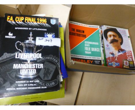 Sporting Memorabilia :Sports progs good box includes Football (96 Cup Final), Tennis, Rugby Intls, Olympic Football 2012, goo