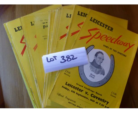 Sporting Memorabilia :Speedway Leicester Hunters prog selection 1950-59, all in vgc (49).