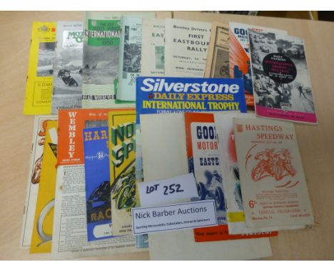 Sporting Memorabilia :Motorsport progs Speedway (6) incl Hastings/Cradley 28.7.48, Bentley Drivers Rally, Goodwood, Trophy me