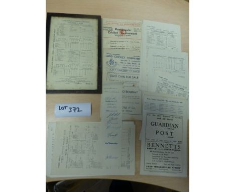 Sporting Memorabilia :Cricket Reg Simpson Collection collection of programme scorecards incl Europeans v Parsis tournament In