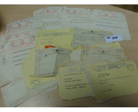 Sporting Memorabilia :Cricket Reg Simpson Collection lovely collection of telegrams sent mostly from UK many of congratulatio