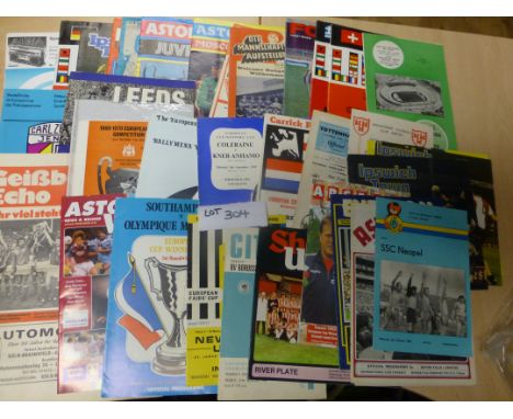 Sporting Memorabilia :European competition selection, some aways, mostly homes, 1960’s only x 54, all good cond.