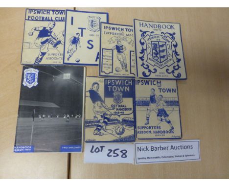 Sporting Memorabilia :Football Ipswich Town handbooks 1948/9, 1949/0, 1950/1, 1951/2, 1952/3, 1953/4, 1960/1, all vgc.