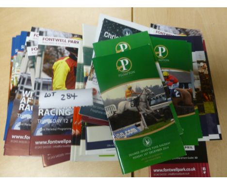 Sporting Memorabilia :Horse Racing 35 jump meeting racecards, all mint, incl Cheltenham, Newbury, Plumpton (some duplication)