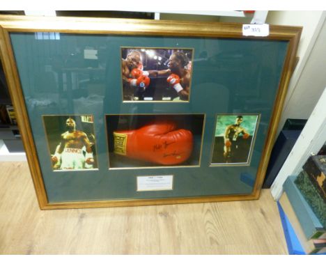 Sporting Memorabilia :Boxing Superb frame with Boxing Club signed by Lennox Lewis and Mike Tyson depicting Lewis victory fram