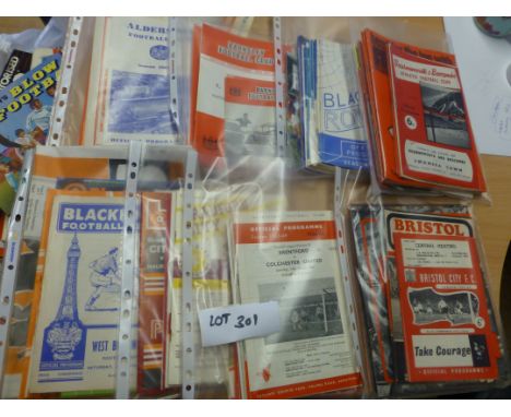 Sporting Memorabilia :Football progs Aldershot (22), Barnsley (20), Blackburn (21), Blackpool (24), Bournemouth (22), Bradfor
