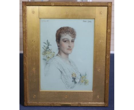Anthony Frederick Augustus Sandys A.R.A. (1829-1904)Portrait of Marion Chinnery (1850-1938)pencil and colour chalks on papers