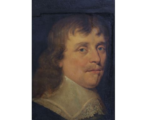   Jan Anthonisz Van Ravesteyn (1570-1657)Portrait of a gentleman with a white lace collarOil on panelIndistinctly inscribed v