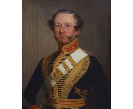   Victorian SchoolPortrait of Colonel John Morgan Ley (1794-1864), Madras Horse Artillery, East Indian Company, wearing sash 