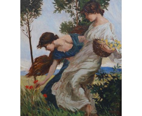  Percy Lancaster (1878-1951)'The Sisters'oil on wooden panelsigned60 x 49cm 