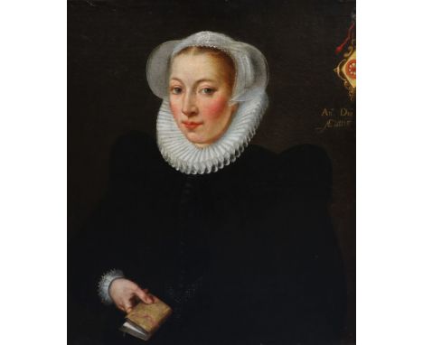   Follower of Goerztius Geldorp (1553-1618)Portrait of a Lady Aged 38, dated 1625oil on canvas77.5 x 65cm Provenance: Sotheby