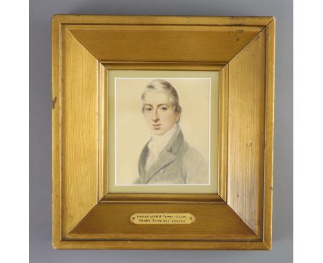   Attributed to Henry Eldridge (1769-1821)Portrait of J.M.W. Turner (1775-1851)watercolour over graphite10.5 x 9.5cm 
