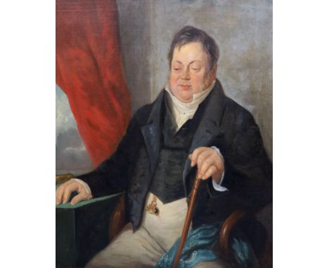   Attributed to Benjamin Marshall (1767-1848)Portrait of a seated portly gentleman, by repute, Samuel Vale (1797-1835)oil on 