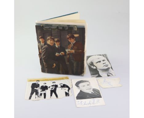   A 1960s album of rock musicians autographs including two sets of The Rolling Stones (includes Brian Jones), Johnny Kidd, c.