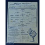 1945 Cup Winners Challenge Chelsea v Bolton Wanderers single sheet match programme at Stamford