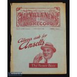 1934/35 Aston Villa v Grimsby Town Div. 1 match programme 16 February 1935 at Villa Park; fair
