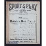 1903/04 Sport and Play (the official journal of Aston Villa, WBA & Small Heath) dated 21 November