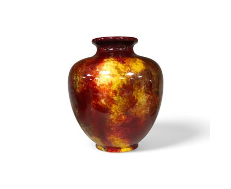 A Doulton flambé vase, signed Harry Nixon, 1930s, 17cm high. Condition - good Light surface scratches, otherwise good conditi