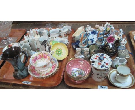 Two trays of assorted china to include; Royal Albert 'Serema' cabinet cup and saucer, Royal Albert 'Old Country Roses' cabine