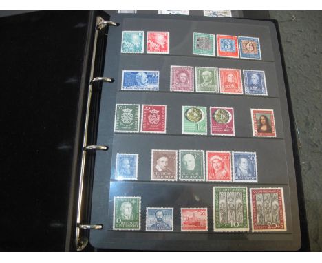 West Germany mostly mint stamp collection in two stock albums 1949 to 1990's, many 100s of stamps, including mini-sheets and 