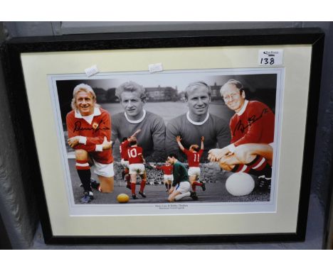 A1 Sporting Memorabilia signed photograph, Manchester United 'Legends', signed by Denis Law and Bobby Charlton, certificate o