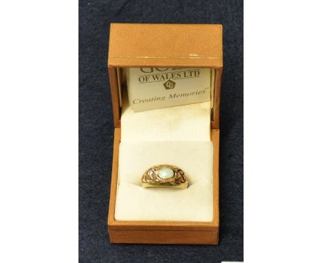 9ct gold Clogau ring set with an opal. Ring size N. Approx weight 4.2g.(B.P. 21% + VAT) 